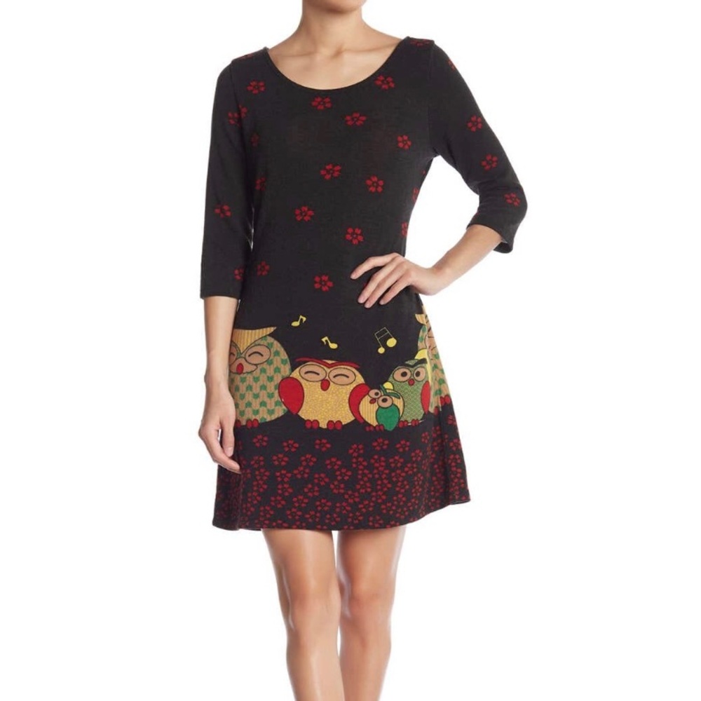 Papillon Owl Knit Dress S